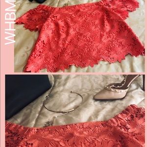 WHITE HOUSE BLACK MARKET CORAL TOP